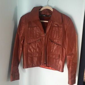 Vintage burnt orange leather jacket